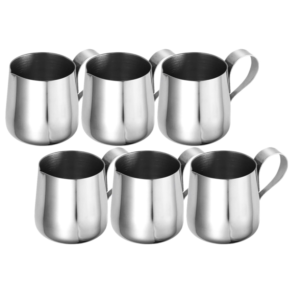 Pour Spout Pitcher - 6'lı Paket Paslanmaz Çelik Krema Sürahisi,